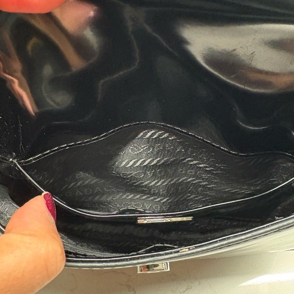 Prada small cleo brushed leather shoulder bag with flap (black) - Picture 8 of 10